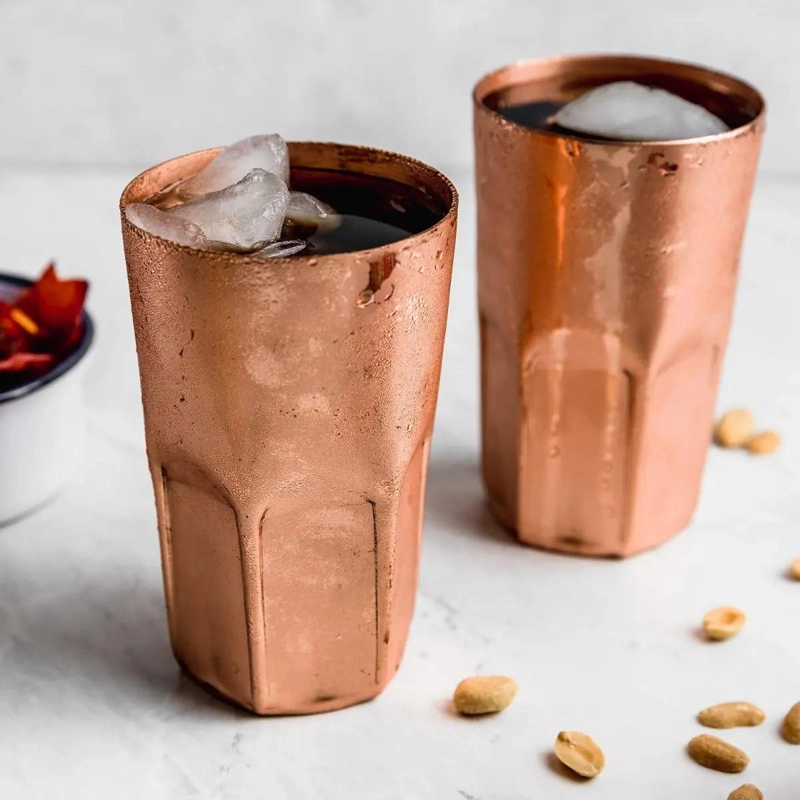 SET DE 2 VASOS PISCOLEROS DE COBRE PARA BEBIDAS - 3
