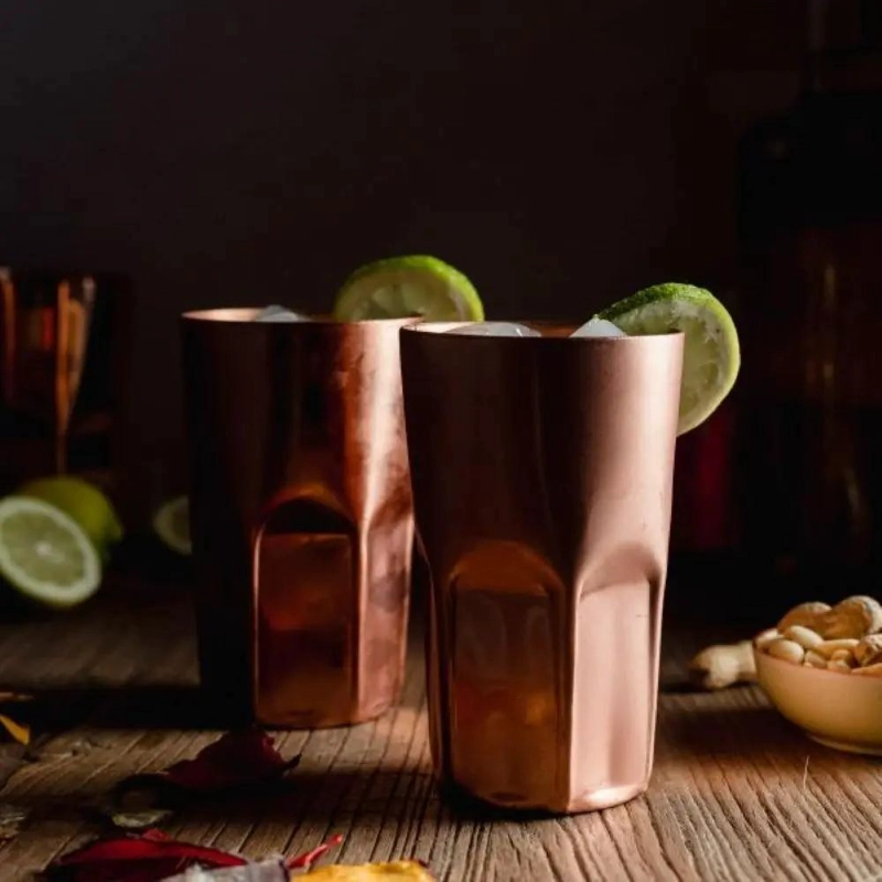 SET DE 2 VASOS PISCOLEROS DE COBRE PARA BEBIDAS - 4
