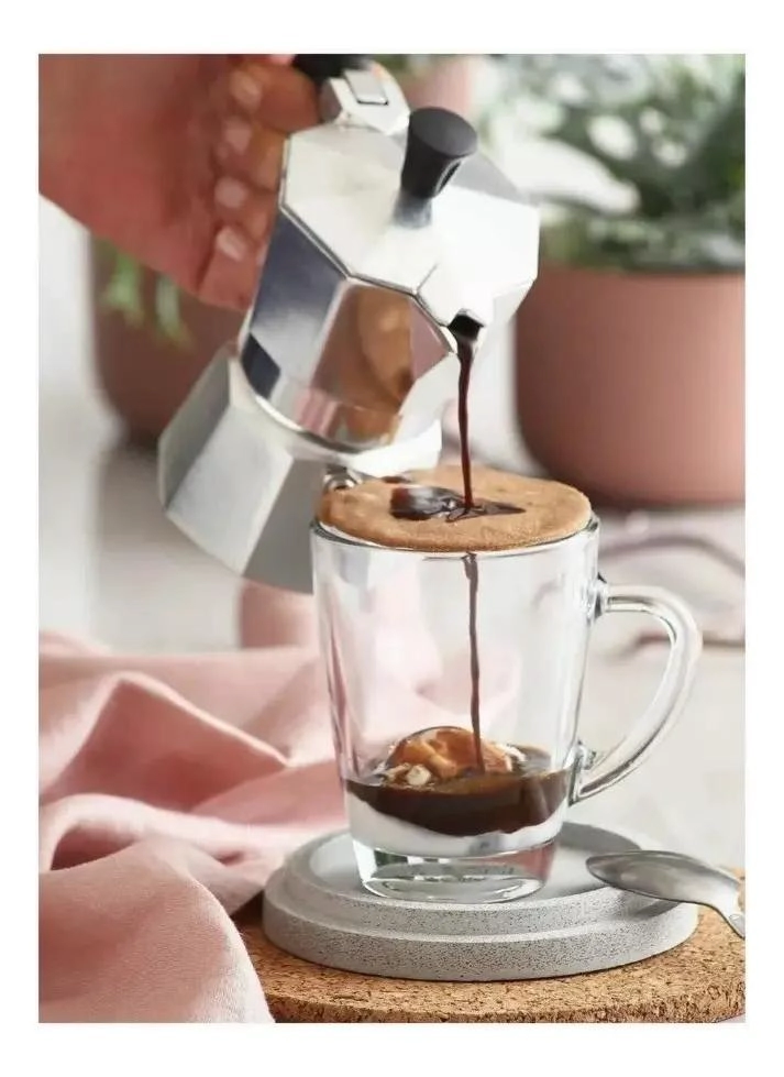 SET DE 6 TAZAS DE VIDRIO TRANSPARENTE PARA CAFE  Y TE  310ML - 3