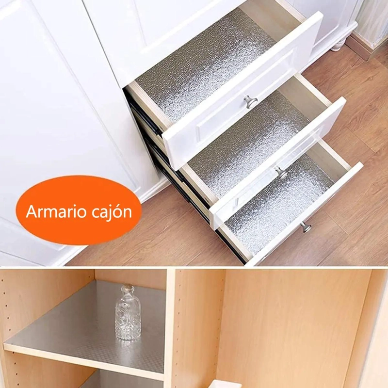 PAPEL ALUMINIO AUTOADHESIVO LAVABLE PARA COCINA - 10