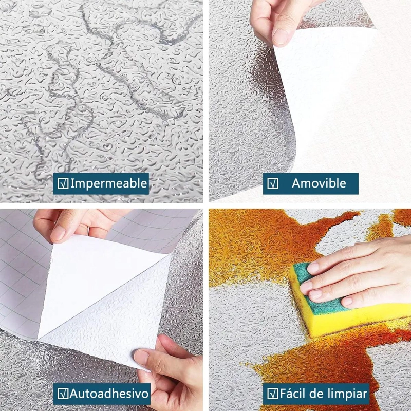 PAPEL ALUMINIO AUTOADHESIVO LAVABLE PARA COCINA - 8