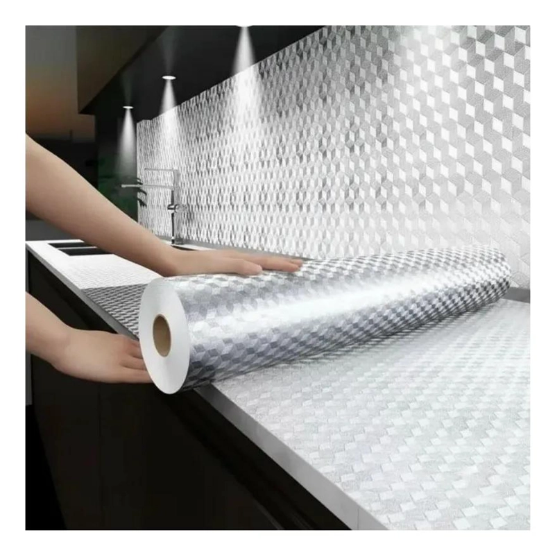 PAPEL ALUMINIO AUTOADHESIVO PARA COCINA 0.4X3M - 4