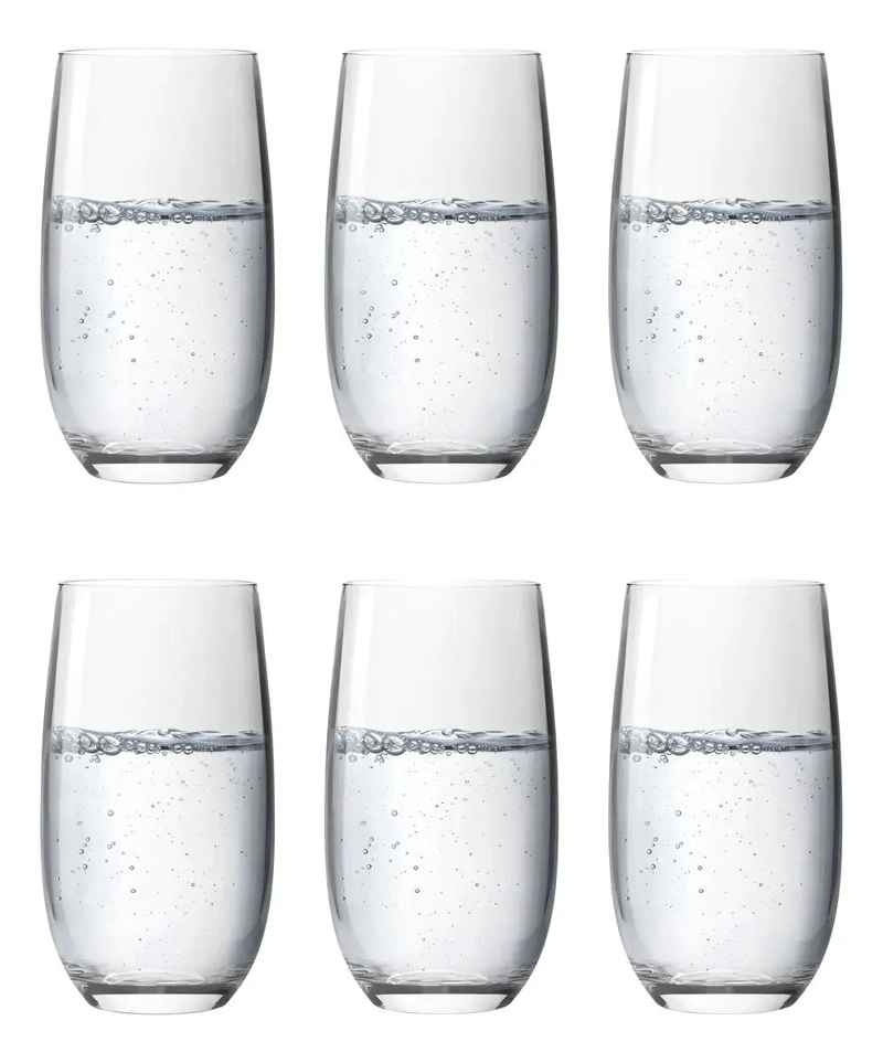 SET DE 6 VASOS ALTOS DE VIDRIO 500ML PARA BEBIDAS - 1