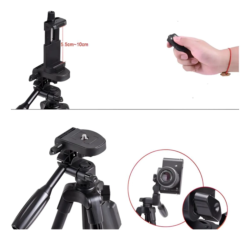 TRIPODE COMPACTO CON DISPARADOR PARA TELE FONOS Y CAMARAS - 7
