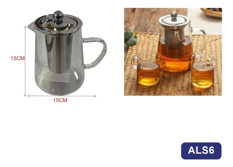 TETERA DE VIDRIO CON FILTRO PARA INFUSIONES 750 ML - 3
