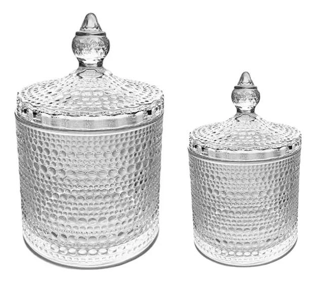 SET DE AZUCARERO Y CAFETERO DE VIDRIO CRISTAL 600ML Y 300ML - 1