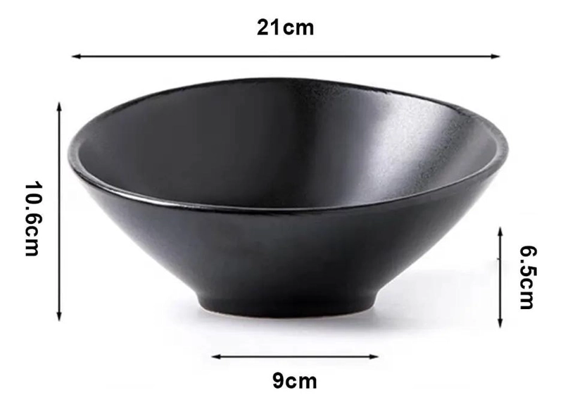 BOWL DE MELAMINA NEGRO PARA ENSALADAS Y ALIMENTOS - 4