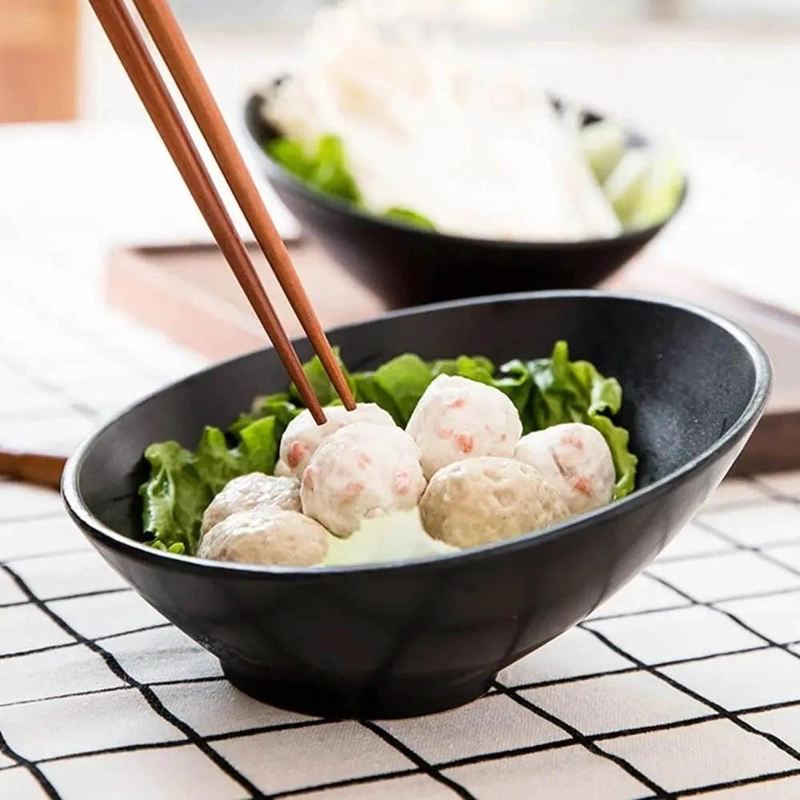 BOWL DE MELAMINA NEGRO PARA ENSALADAS Y ALIMENTOS - 5