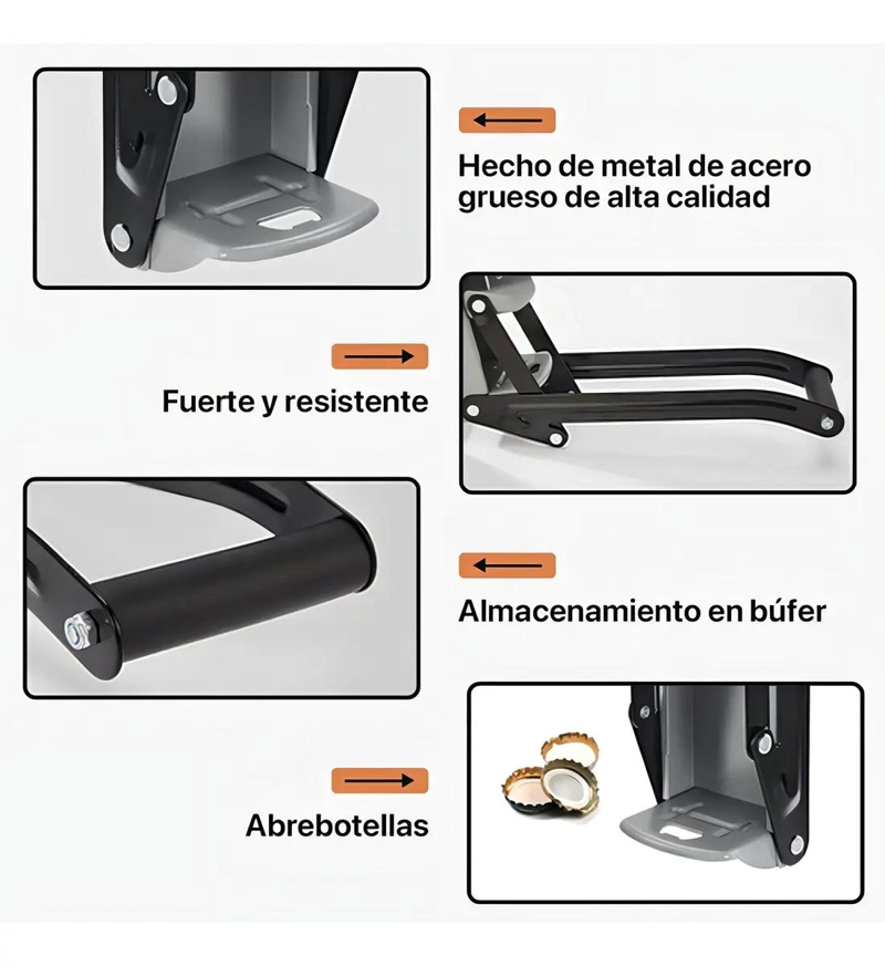 TRITURADORA DE LATAS Y DESTAPADOR 2 EN 1 COLOR NEGRO - 7
