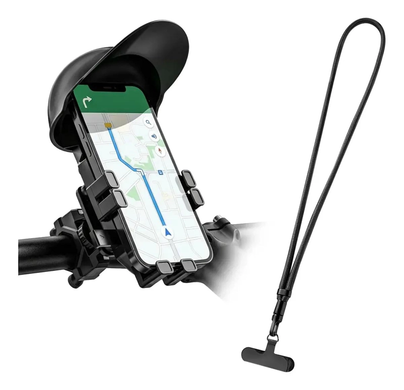 SOPORTE IMPERMEABLE PARA TELE FONO CON PARASOL PARA MOTOS Y BICICLETAS - 10