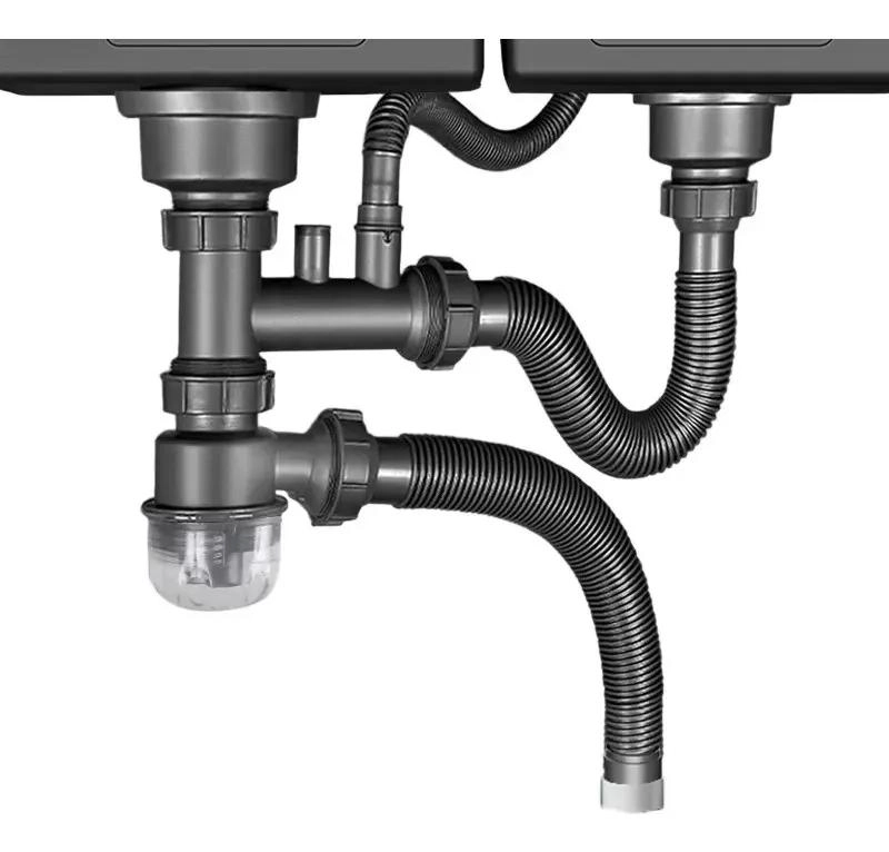 TUBO DRENAJE FREGADERO COCINA BAÑO FLEXIBLE DOBLE - 6