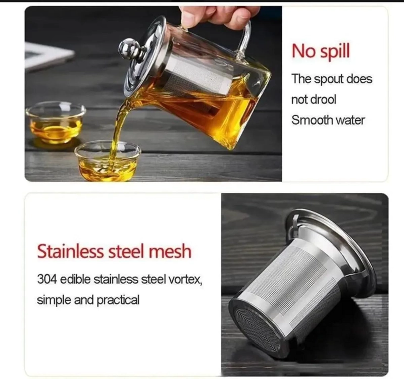 TETERA INFUSORA DE VIDRIO 750 ML PARA TE  Y HIERBAS - 8