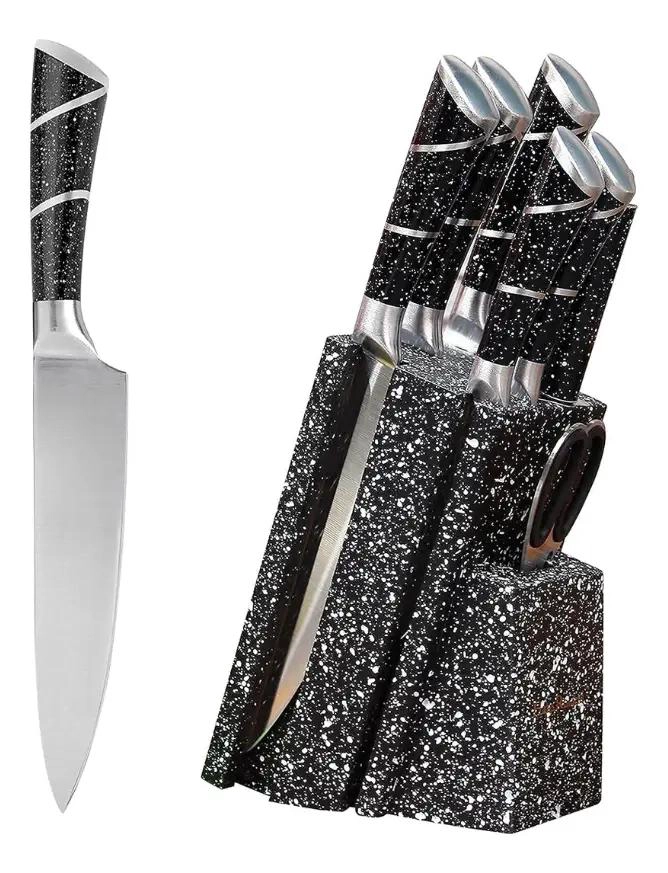 SET DE CUCHILLOS DE 8 PIEZAS CON BASE ANTIDESLIZANTE - 1