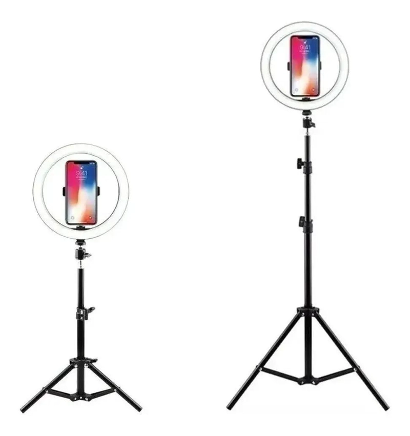 ARO DE LUZ LED REGULABLE CON TRIPODE AJUSTABLE DE 2.1M - 10