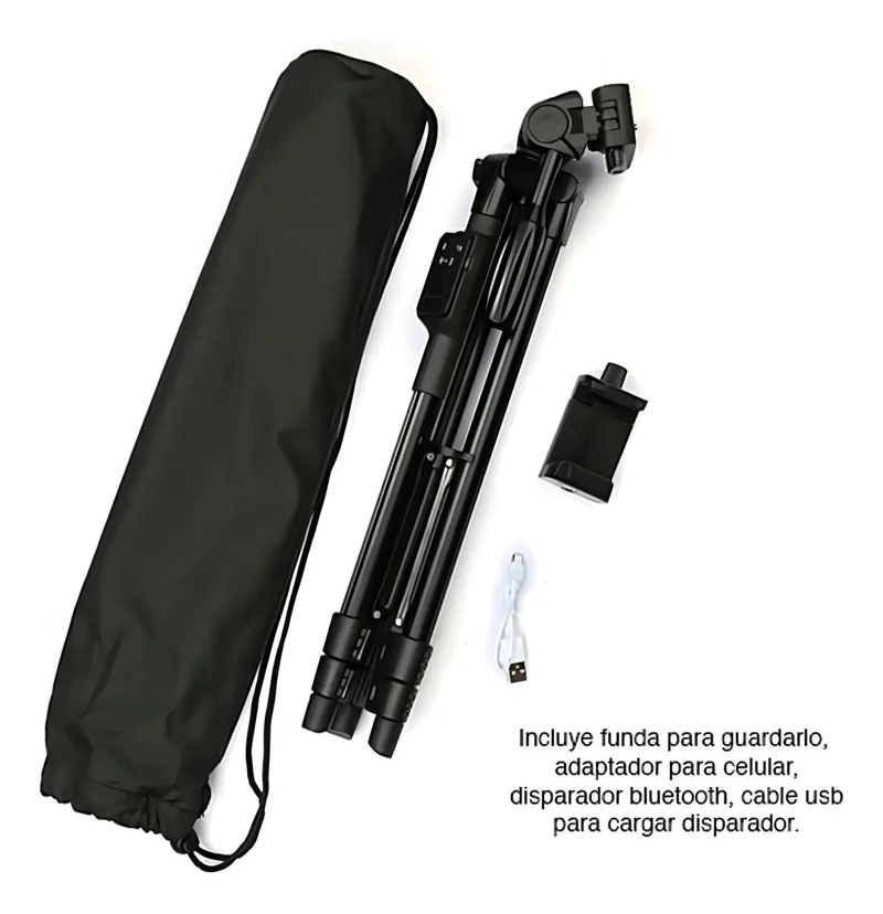 TRIPODE PROFESIONAL AJUSTABLE PARA CELULAR Y CAMARA, 128 CM - 7