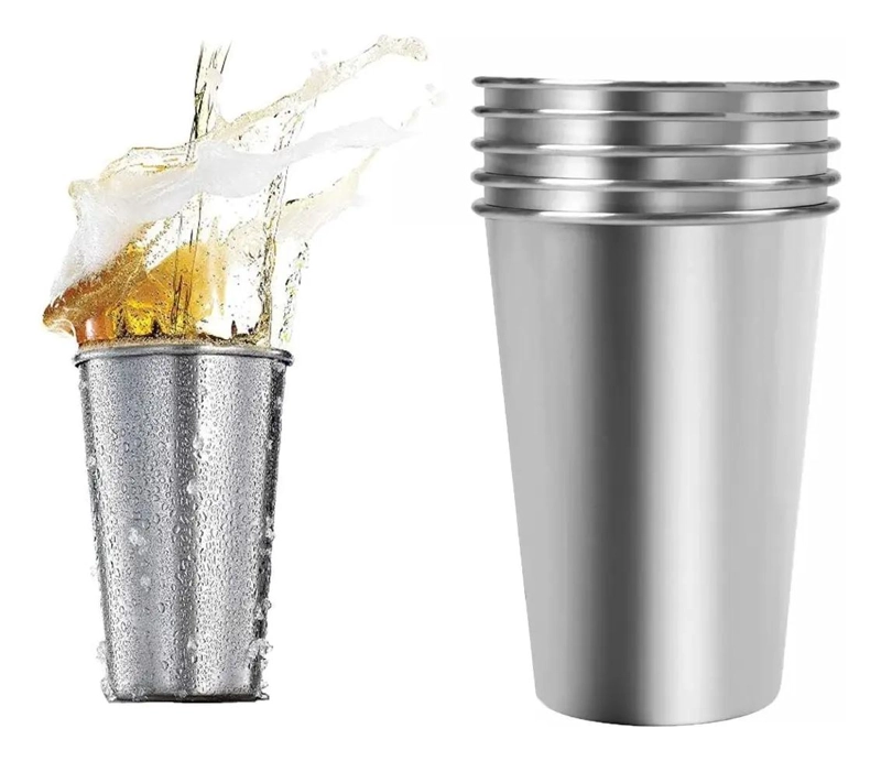 SET DE 15 VASOS DE ACERO INOXIDABLE DE 500ML PARA BEBIDAS - 1