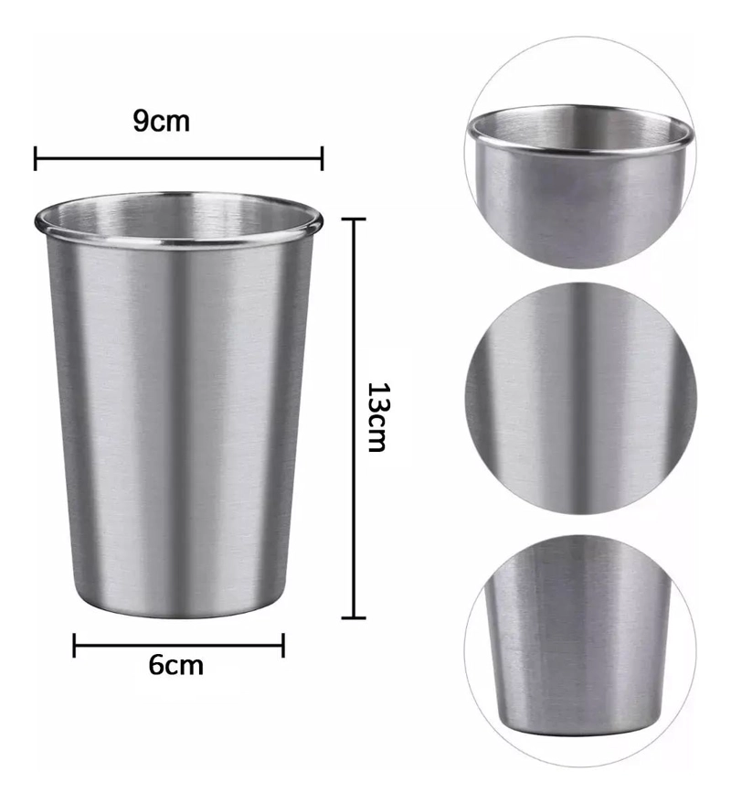 SET DE 15 VASOS DE ACERO INOXIDABLE DE 500ML PARA BEBIDAS - 2