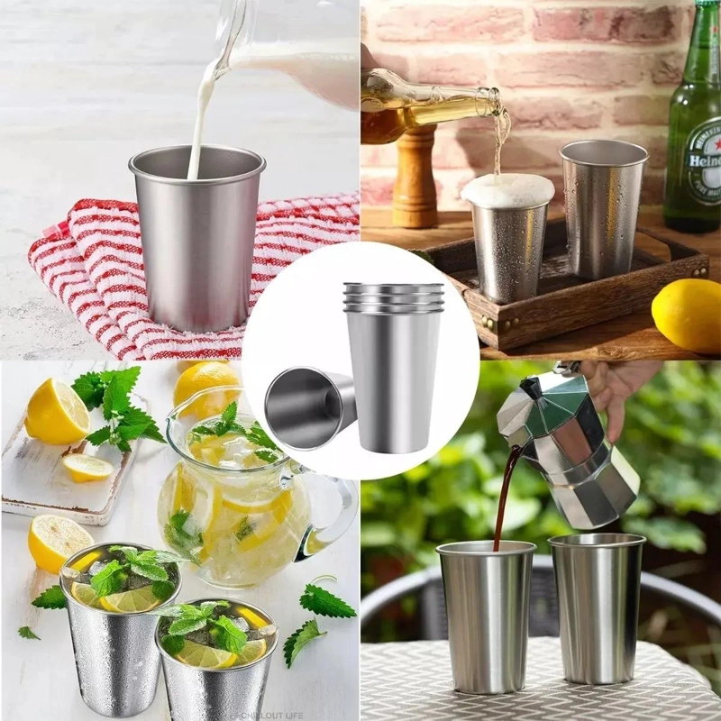 SET DE 15 VASOS DE ACERO INOXIDABLE DE 500ML PARA BEBIDAS - 6