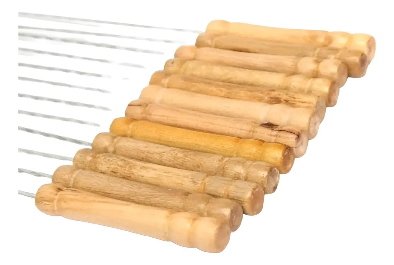 12 PINCHOS DE ACERO INOXIDABLE PARA BROCHETAS DE 23 CM - 2