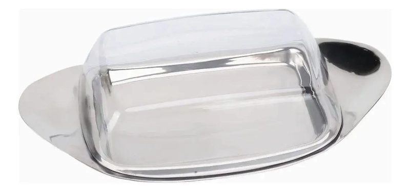 MANTEQUILLERO DE VIDRIO CON TAPA ELEGANTE PARA COCINA - 3