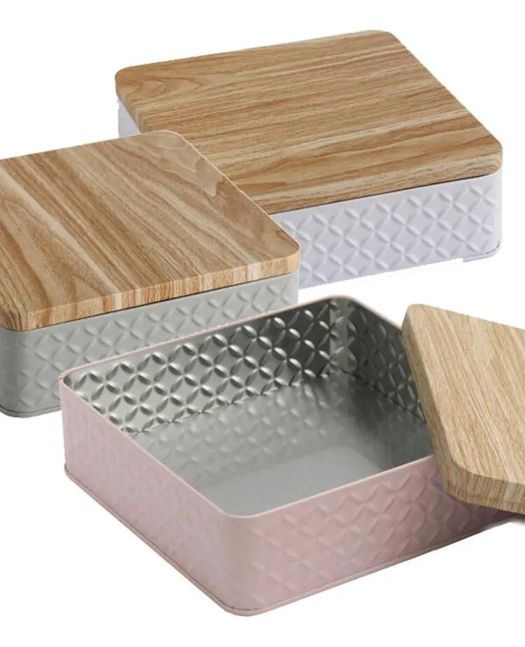 LATA DECORATIVA RECTANGULAR PARA ALMACENAJE EN 4 COLORES - 2