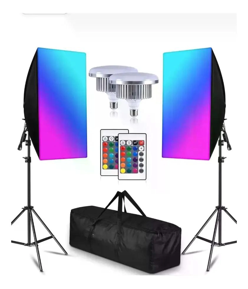 KIT DE LUCES LED RGB CON SOFTBOX Y ACCESORIOS PARA ILUMINACION - 1