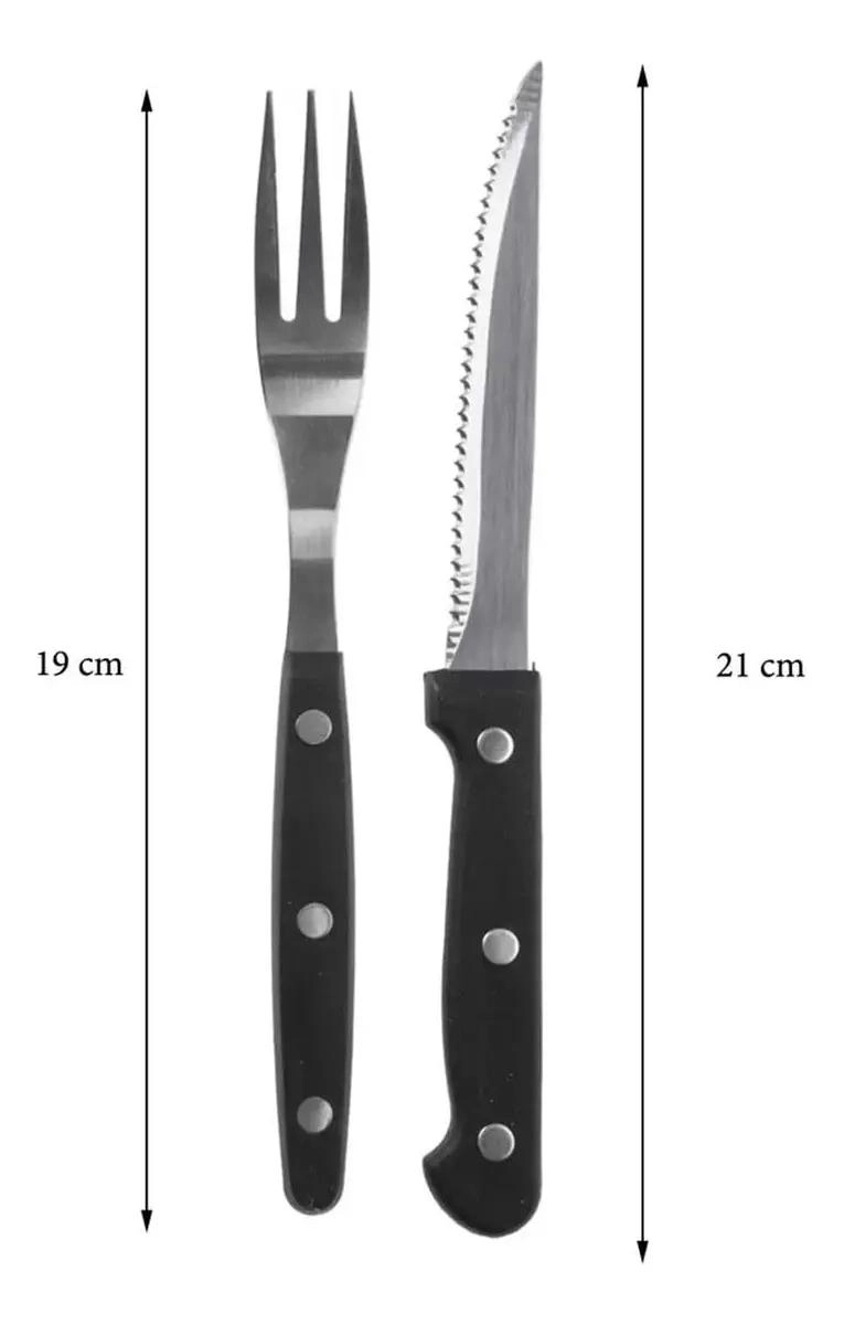 SET DE CUCHILLOS Y TENEDORES DE ACERO INOXIDABLE 12 PCS - 2