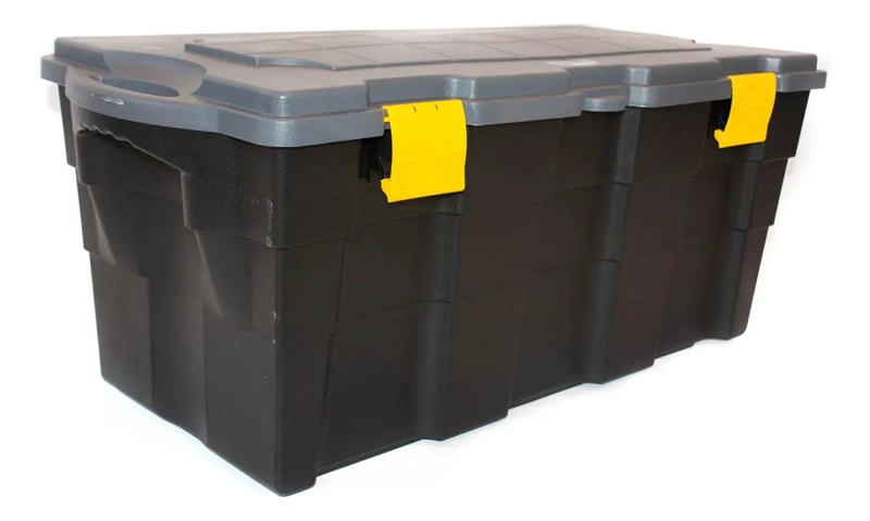 CAJA BAUL ORGANIZADOR DE PLASTICO CON RUEDAS Y TAPA 100 LITROS - 4
