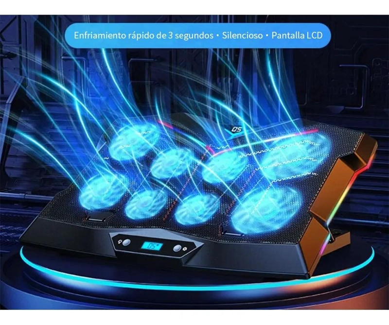 SOPORTE AJUSTABLE PARA NOTEBOOK CON VENTILADOR SILENCIOSO - 8