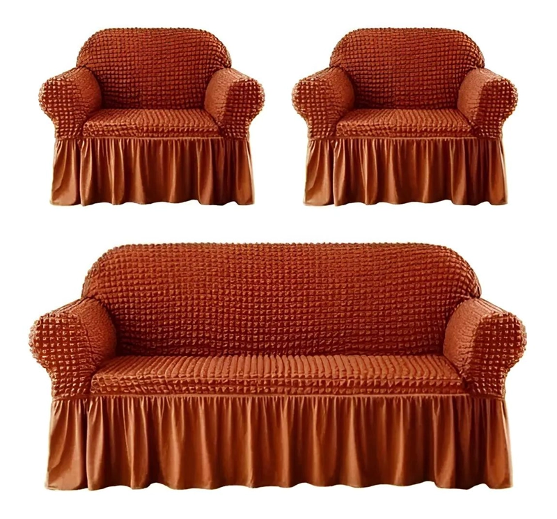 FUNDA TEXTIL PARA SOFA 3 CUERPOS Y 2 INDIVIDUALES TERRACOTA - 1