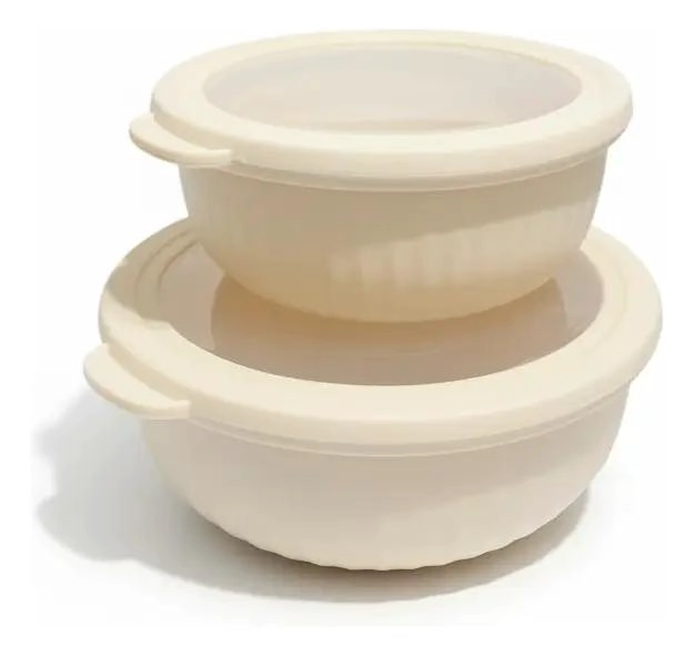 PACK DE RECIPIENTES HERME TICOS REDONDOS APILABLES 1250 Y 730 ML - 2