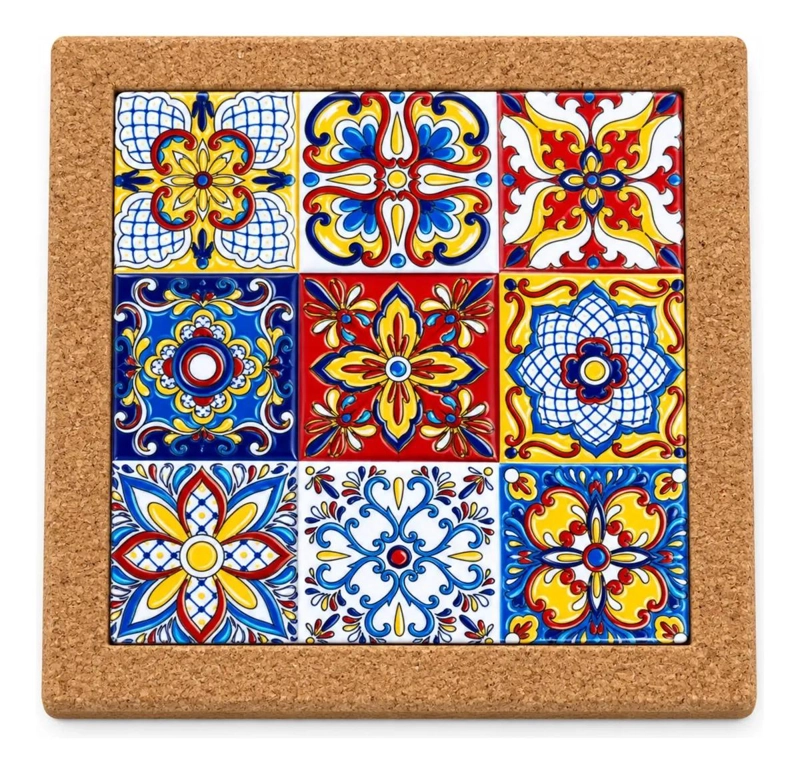 POSA OLLAS DE CORCHO CUADRADO DECORATIVO PARA COCINA - 1