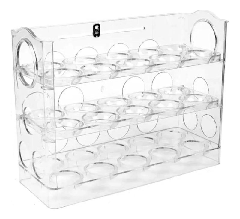 PORTA HUEVO ACRILICO TRANSPARENTE 30 CAVIDADES 3 NIVELES - 3