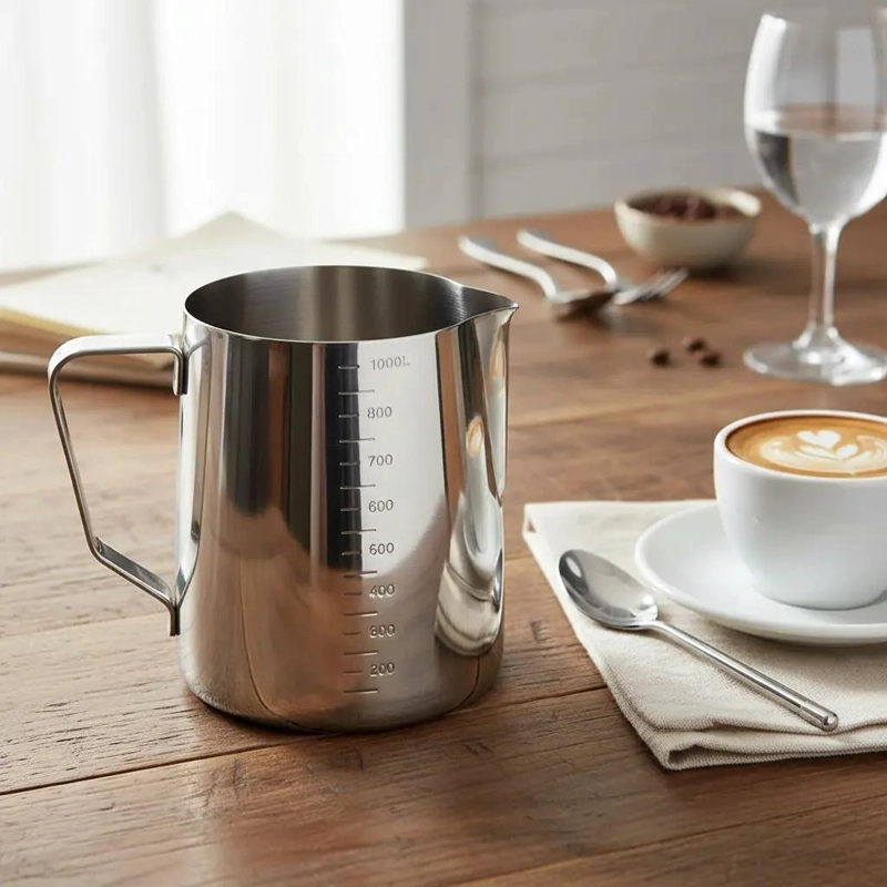 JARRA ESPUMANTE DE ACERO INOXIDABLE PARA CAFE  900ML - 1
