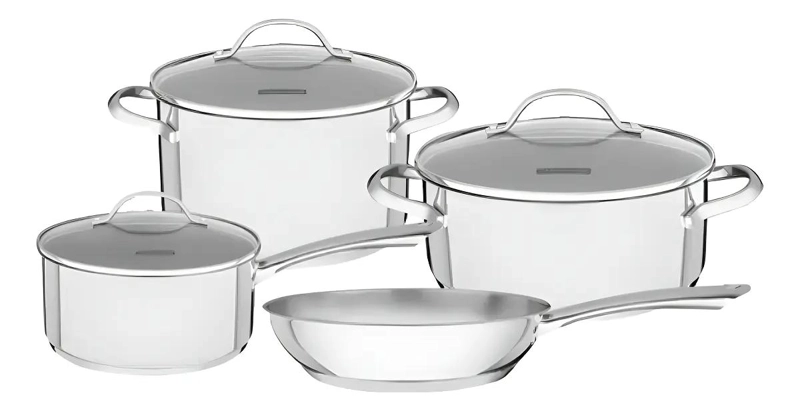 BATERIA DE COCINA DE ACERO INOXIDABLE 4 PIEZAS PARA TODO TIPO DE COCCION - 1
