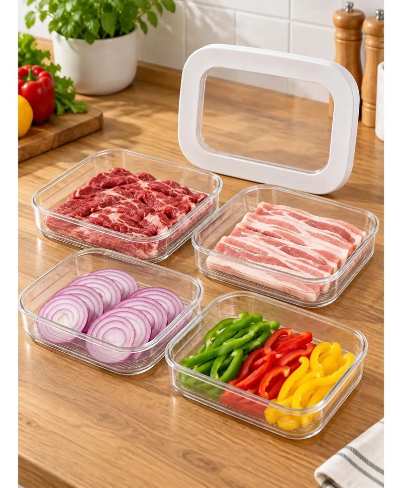 CONTENEDOR APILABLE DE ALIMENTOS CON TAPA TRANSPARENTE - 5