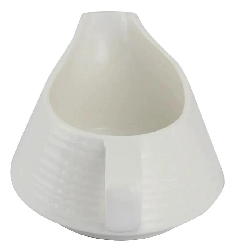 SALSERO DE PORCELANA BLANCO 520ML PARA SALSAS Y ADEREZOS - 2
