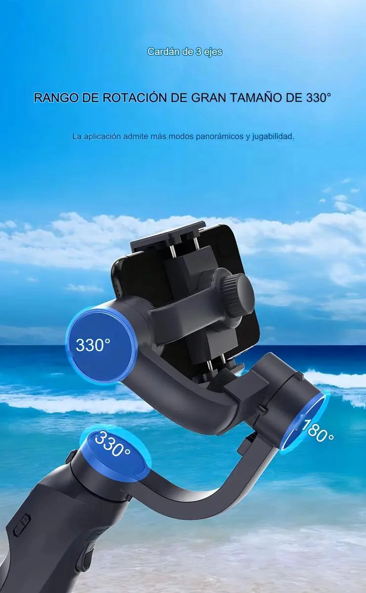 GIMBAL ESTABILIZADOR 3 EJES PARA CELULARES CON FUNCIONES AVANZADAS - 8