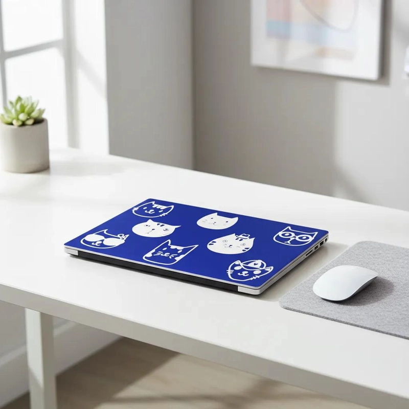 VINILO ADHESIVO DECORATIVO PARA NOTEBOOK CON DISEÑO DE GATOS - 4