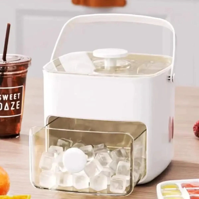 CONTENEDOR DE HIELO CON BANDEJA Y PINZAS PARA CUBITOS - 7