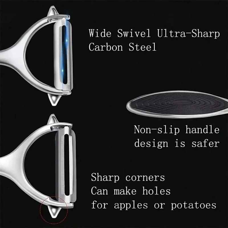 SET DE 2 PELADORES DE ACERO INOXIDABLE PARA FRUTAS Y VERDURAS - 4
