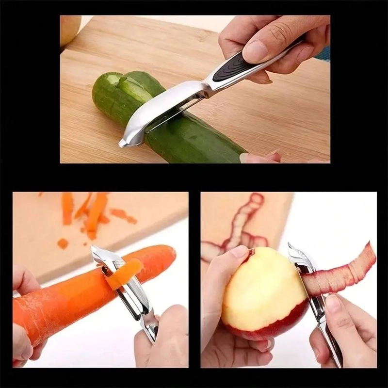 SET DE 2 PELADORES DE ACERO INOXIDABLE PARA FRUTAS Y VERDURAS - 6