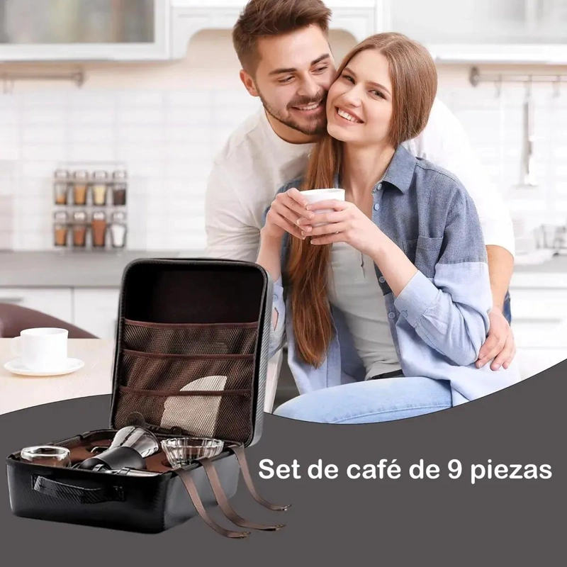 SET DE CAFETERA MANUAL 9 PIEZAS PARA CAMPING Y VIAJES - 6