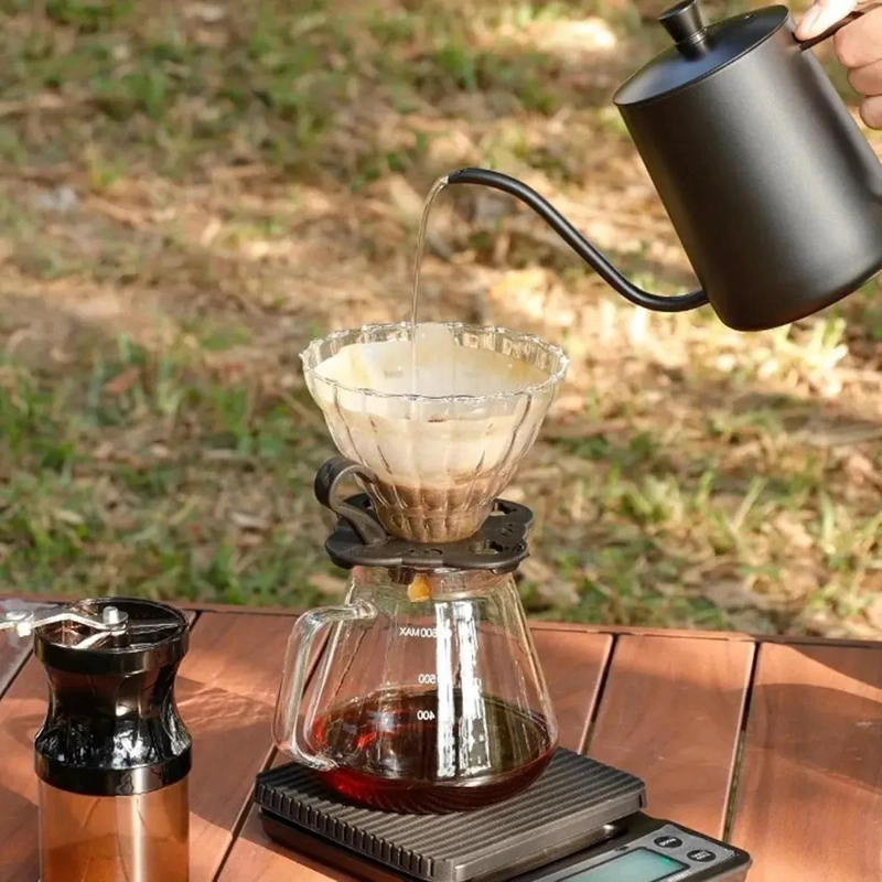 SET DE CAFETERA MANUAL 9 PIEZAS PARA CAMPING Y VIAJES - 9