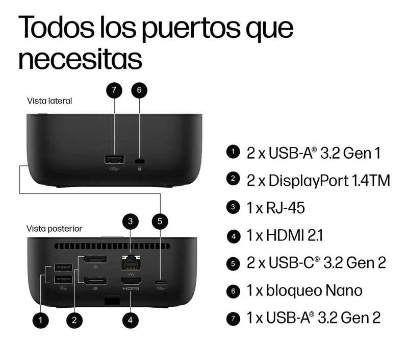 ESTACION DE ACOPLAMIENTO USB-C 100W CON SOPORTE 4K - 1