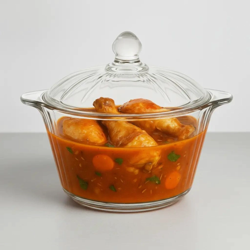 OLLA DE VIDRIO CON TAPA PARA COCINAR Y SERVIR 1.5 LITROS - 3