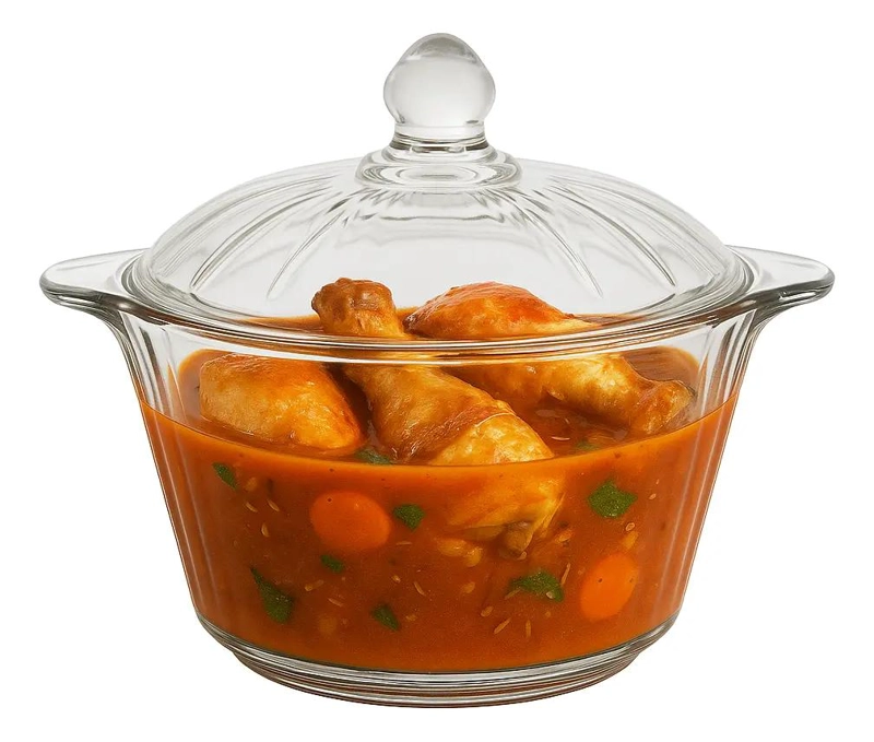 OLLA DE VIDRIO CON TAPA PARA COCINAR Y SERVIR 1.5 LITROS - 4