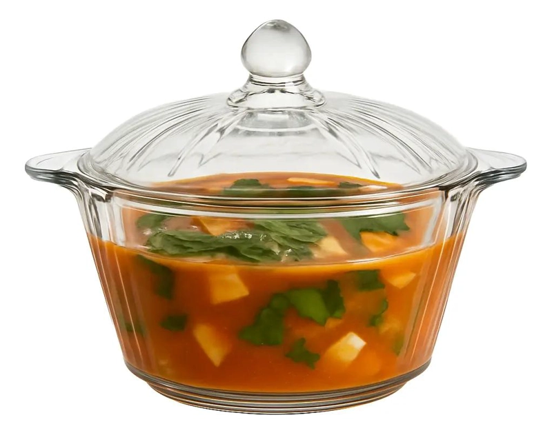 OLLA DE VIDRIO CON TAPA PARA COCINAR Y SERVIR 1.5 LITROS - 5