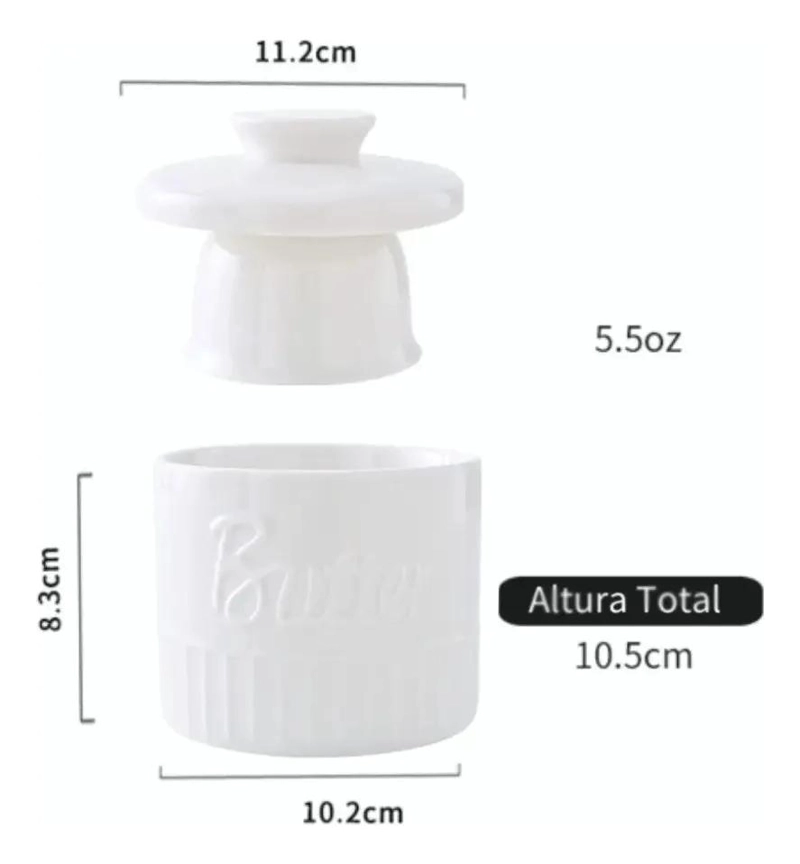 MANTEQUILLERA FRANCESA DE CERAMICA CON AGUA PARA MANTEQUILLA FRESCA - 7