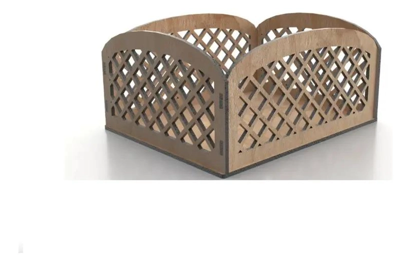 CESTA DE MADERA DECORATIVA PARA PAN Y ALIMENTOS - 1